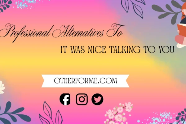 Professional alternatives to “it was nice talking to you”