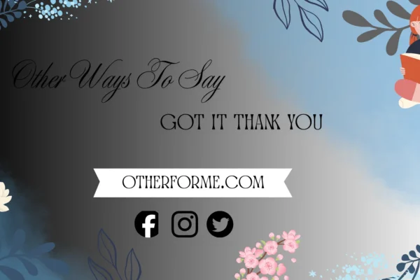 Formal ways to say got it thank you