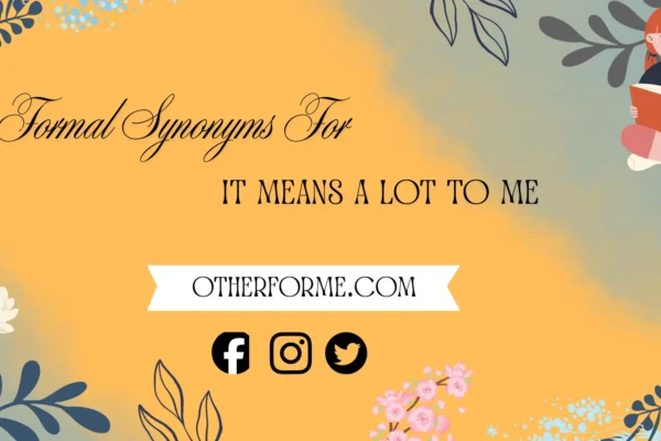 Formal synonyms for it means a lot to me