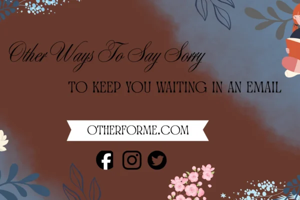 Other ways to say sorry to keep you waiting in an email