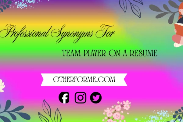 professional synonyms for team player on a resume