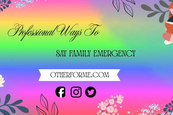 Professional ways to say family emergency