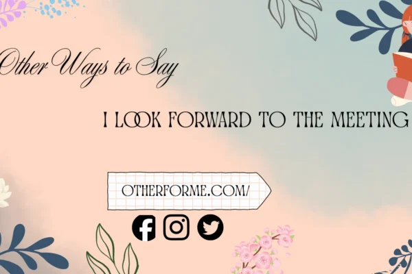 other ways to say i look forward to the meeting