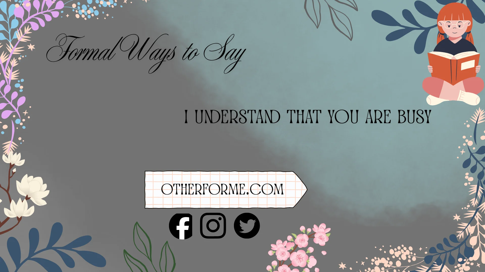 I understand you are busy