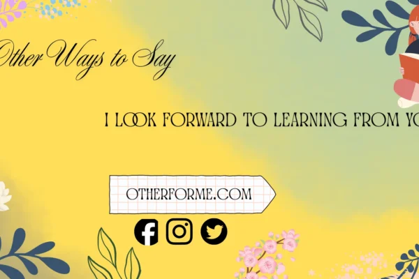 other ways to say I look forward to learning from you