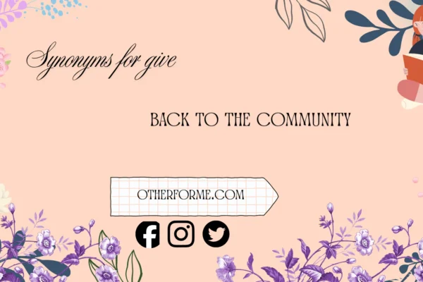 synonyms for give back to the community