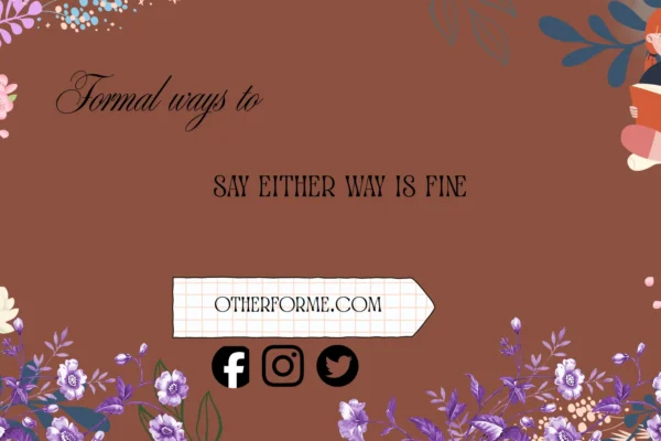 formal ways to say either way is fine