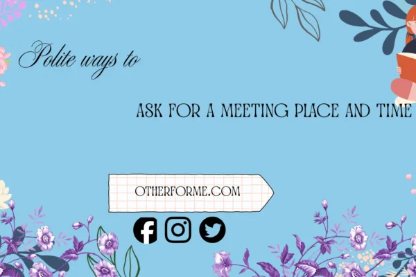 polite ways to ask for a meeting time and place